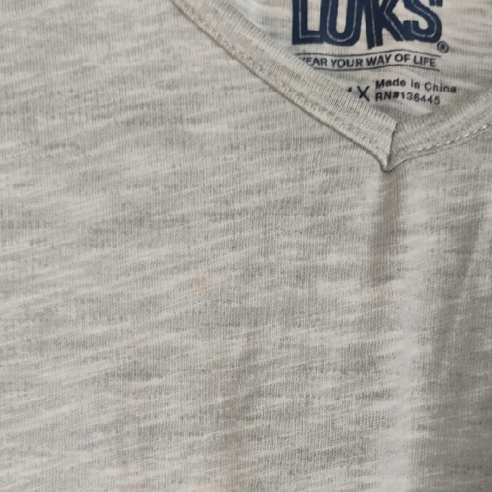 Muk Luks Light Heathered Gray V-Neck Activewear T-Shirt Plus Size P1X Athleisure - Picture 4 of 9